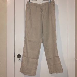 Charter Club Beige Linen Pants